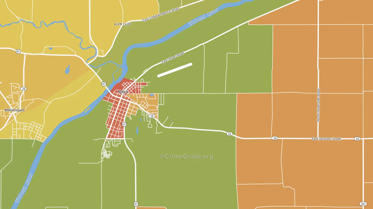 Fountain, IN Map of Theft Rates