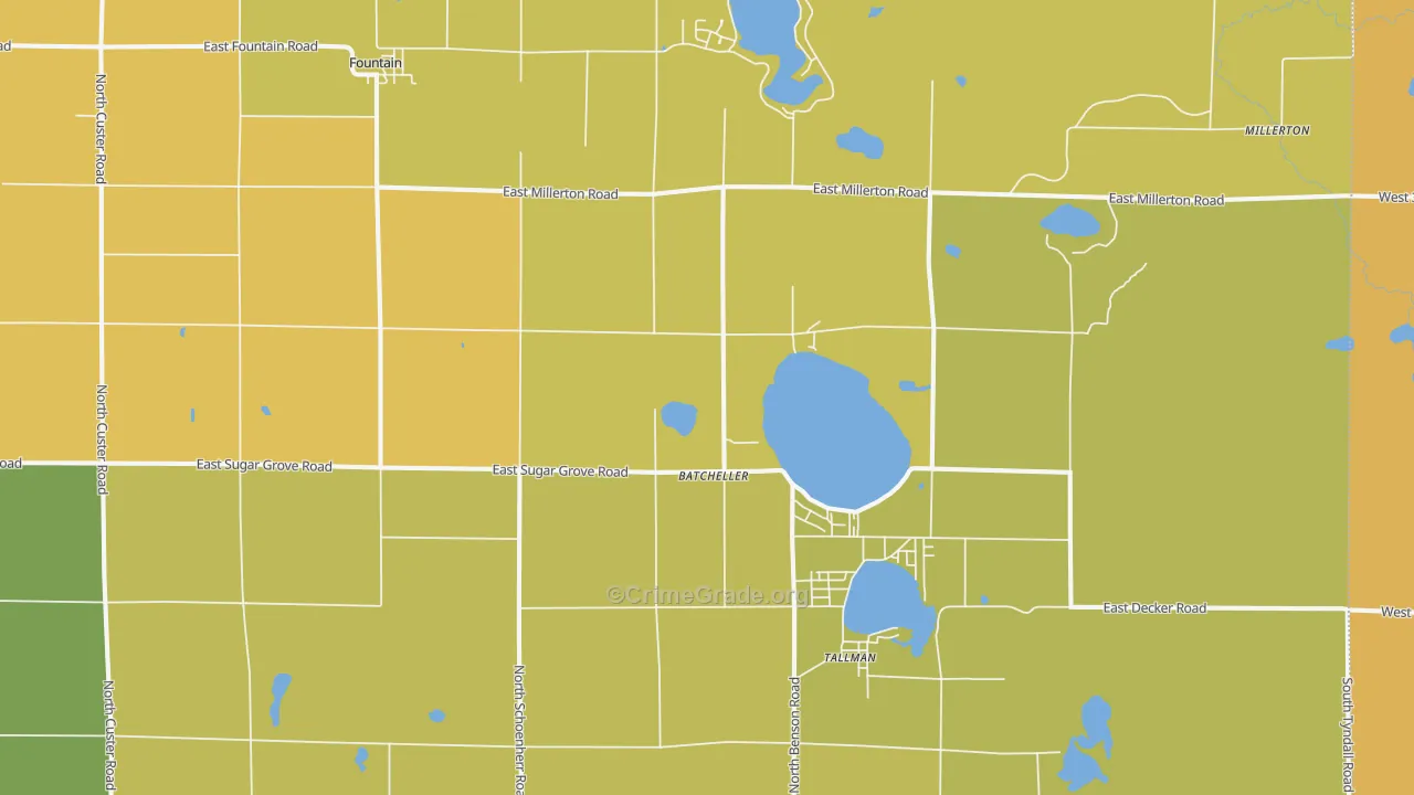 Fountain, MI Map of Theft Rates