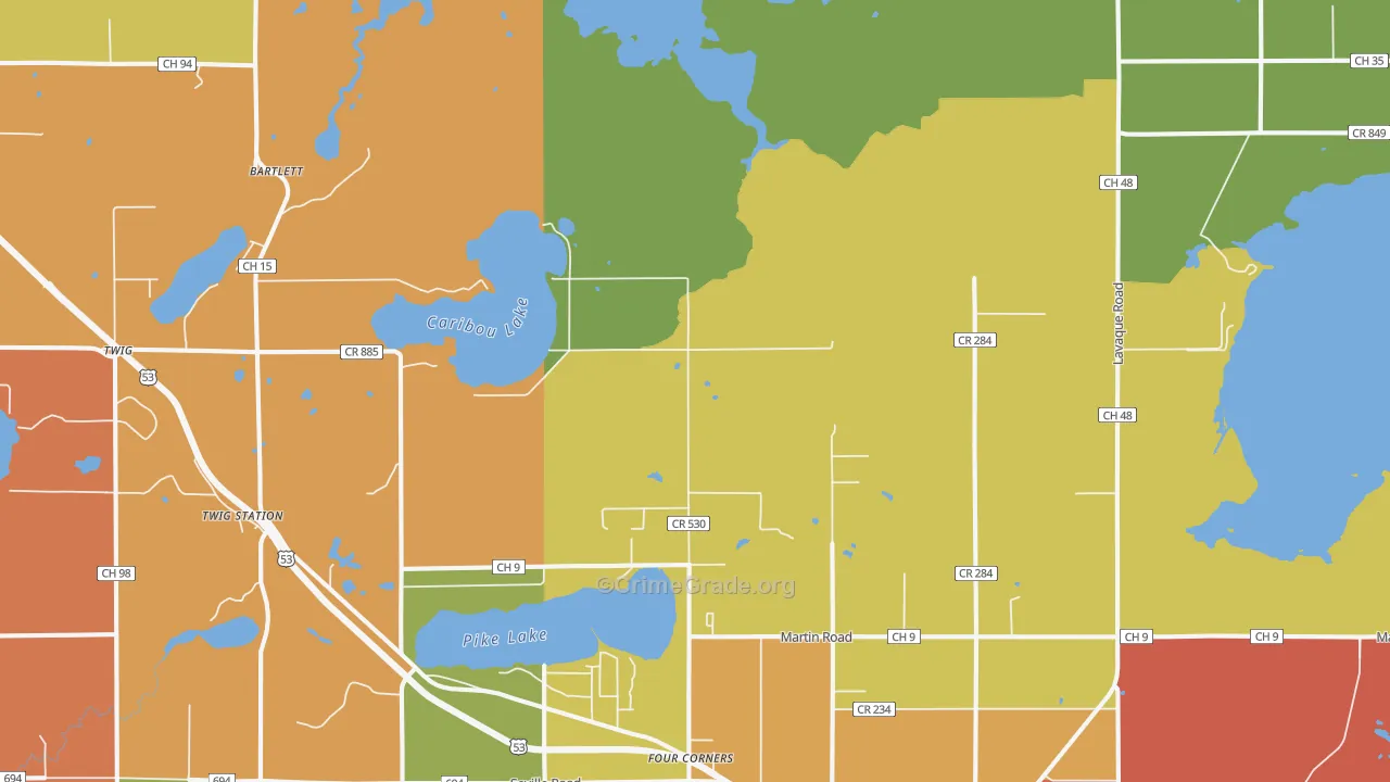 Four Corners, MN Map of Theft Rates