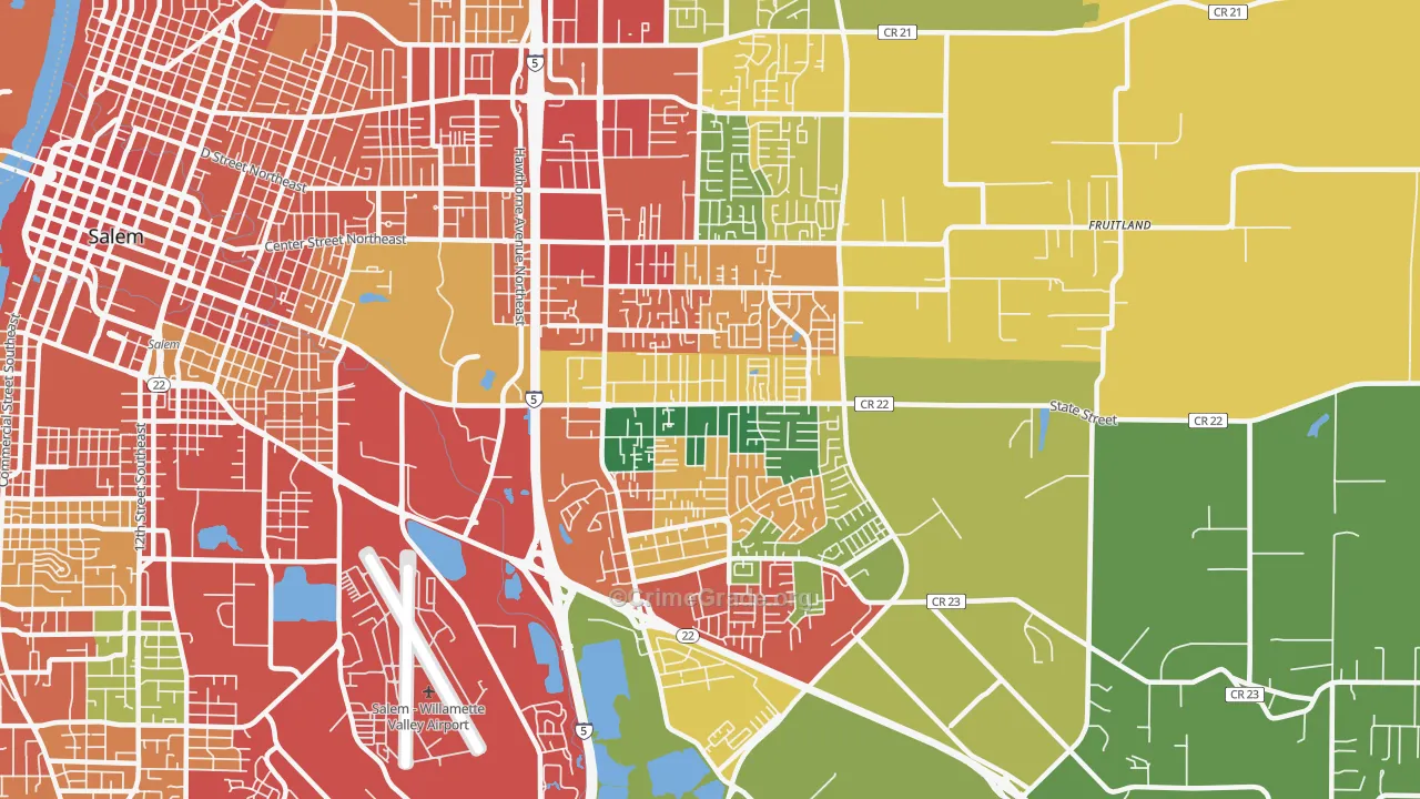 Four Corners, OR Map of Theft Rates
