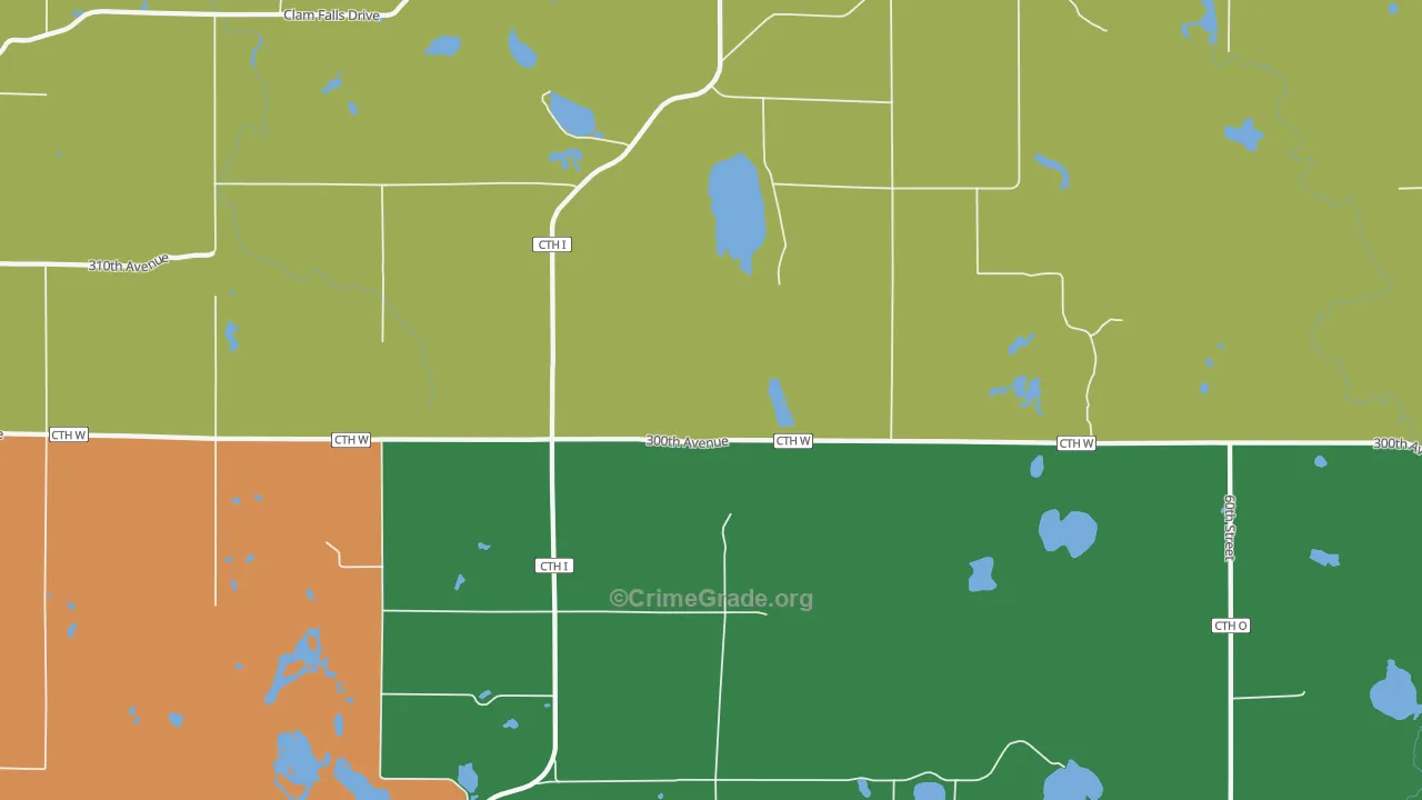 Four Corners, WI Map of Theft Rates