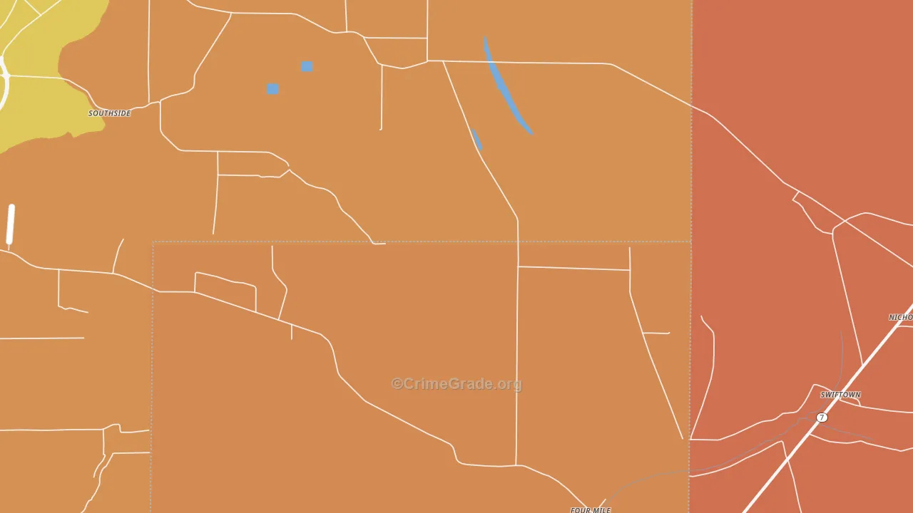 Four Mile, MS Map of Theft Rates
