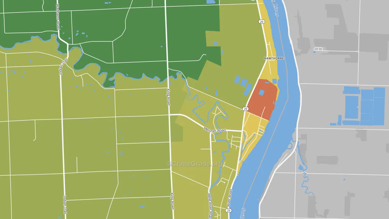 Four Towns, MI Map of Theft Rates