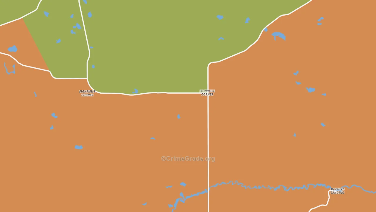 Fourmile Corner, MI Map of Theft Rates