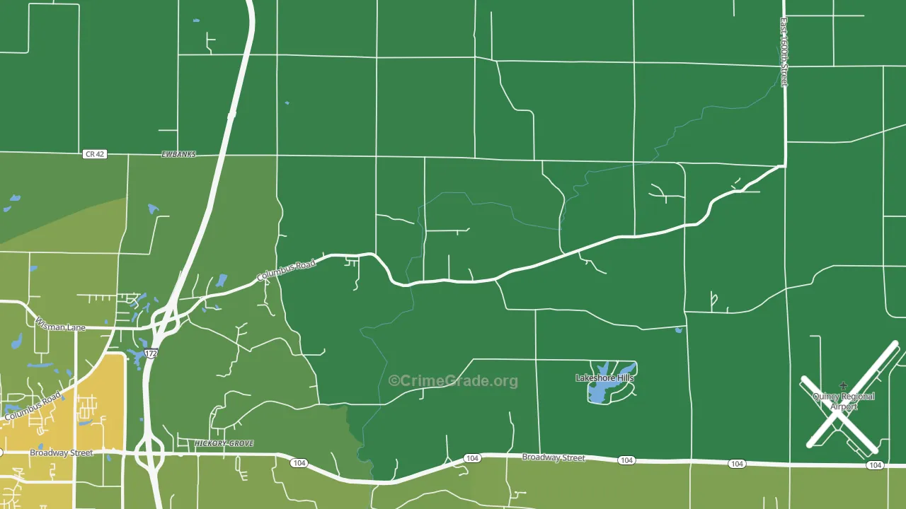 Fowler, IL Map of Theft Rates