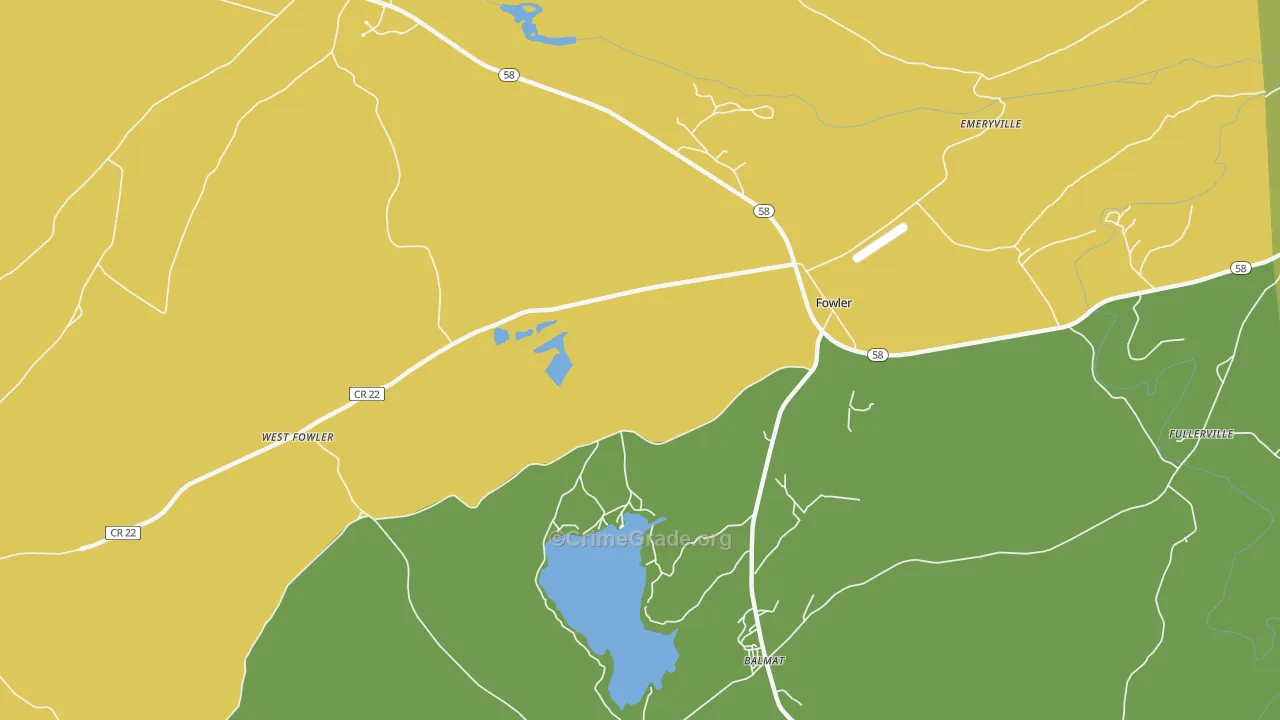 Fowler, NY Map of Theft Rates