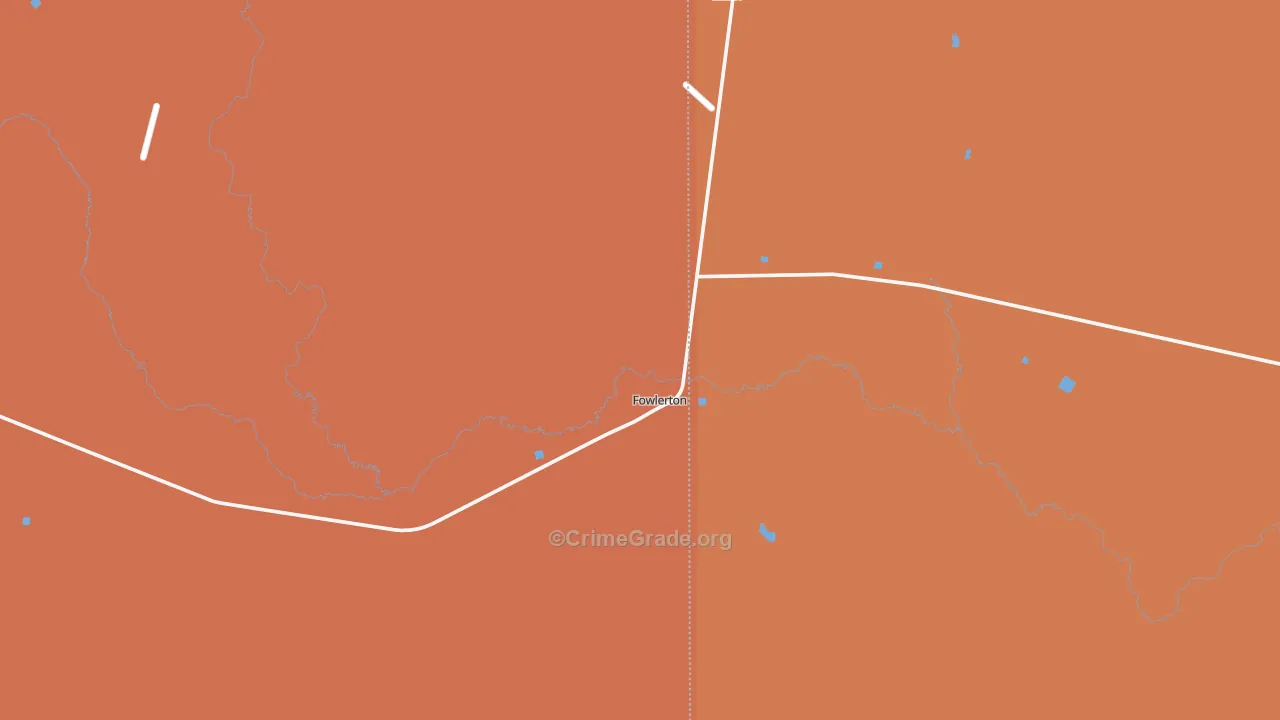 Fowlerton, TX Map of Theft Rates