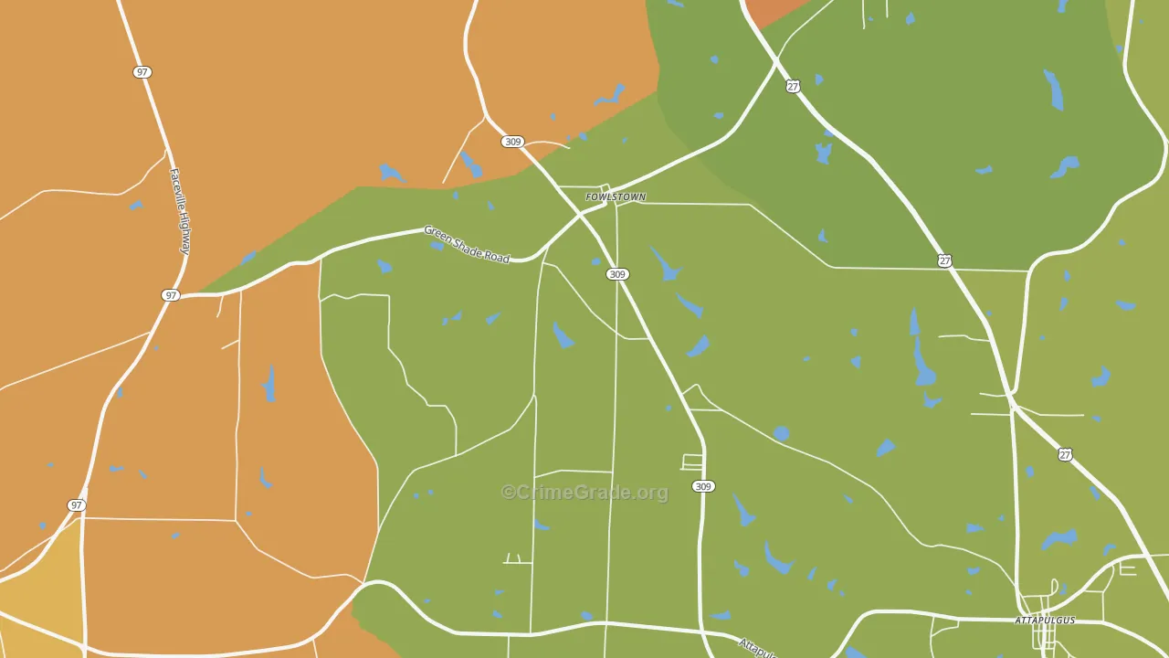Fowlstown, GA Map of Theft Rates