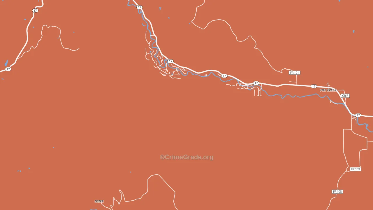 Fox Creek, CO Map of Theft Rates