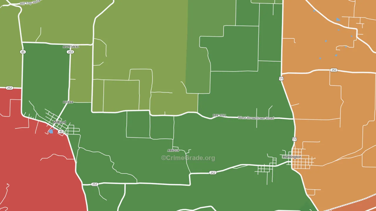 Fox Hill, AR Map of Theft Rates