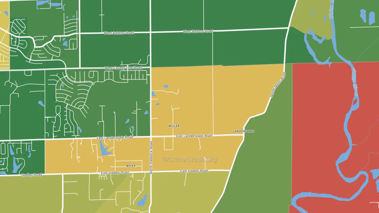 Fox Hill, IN Map of Theft Rates