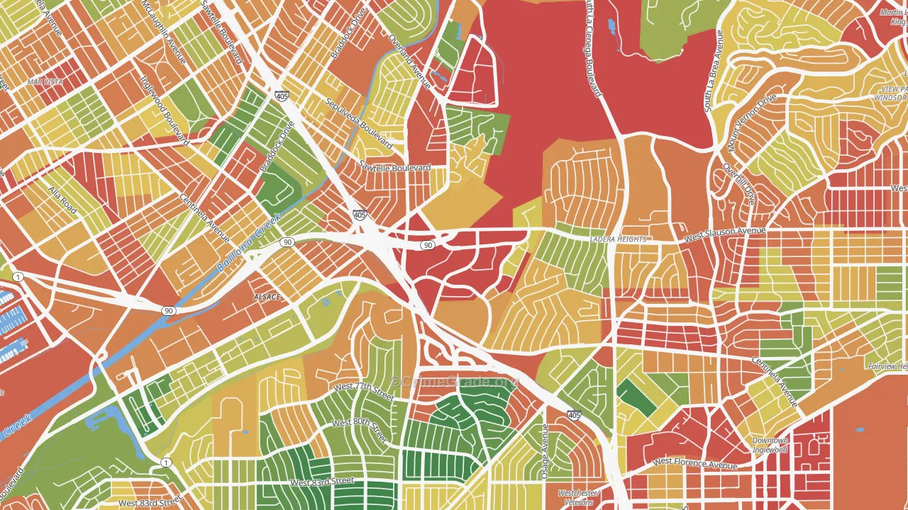 Fox Hills, Culver City, CA Map of Theft Rates