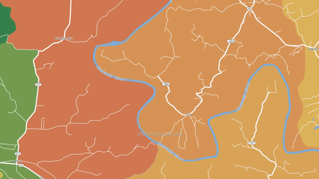 Fox, KY Map of Theft Rates