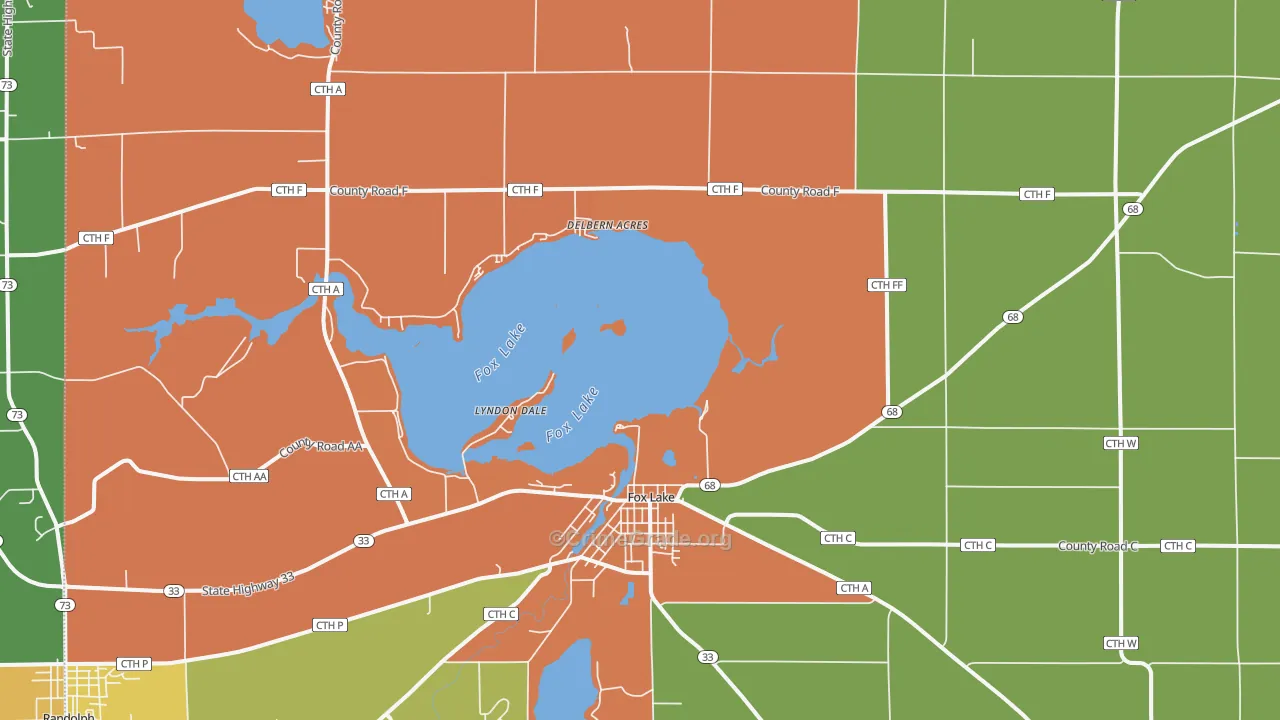 Fox Lake, WI Map of Theft Rates