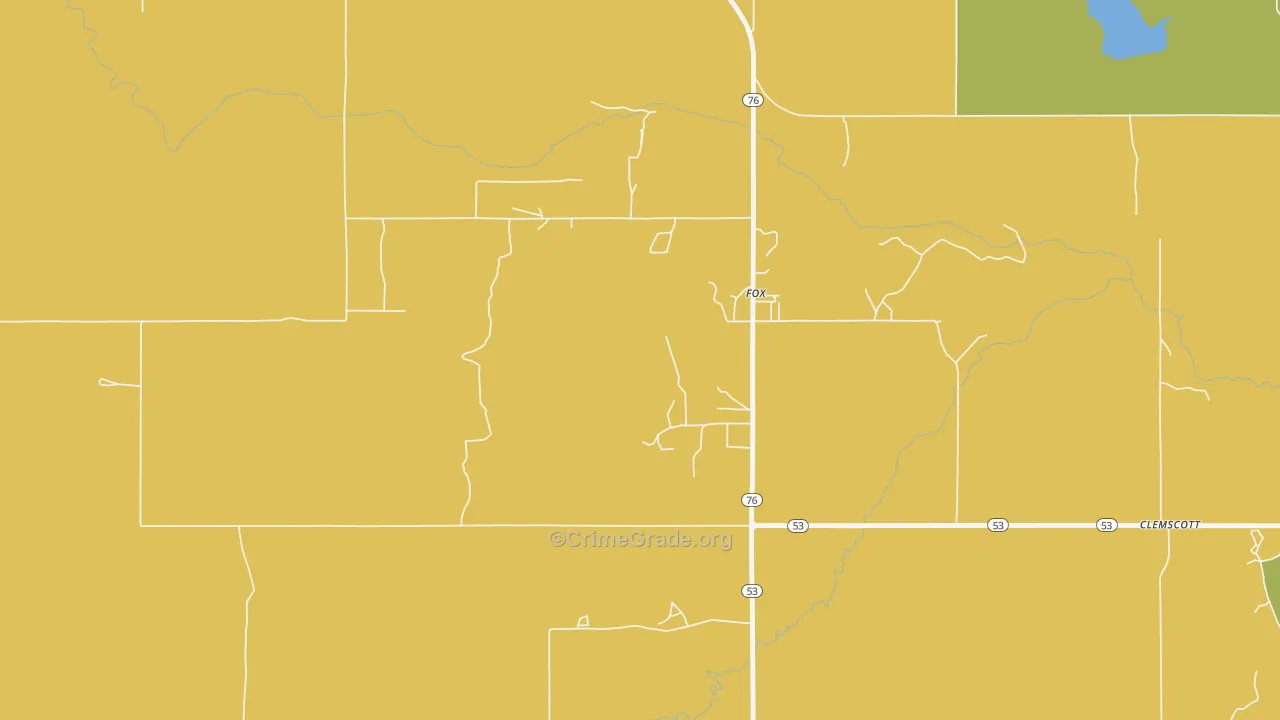 Fox, OK Map of Theft Rates