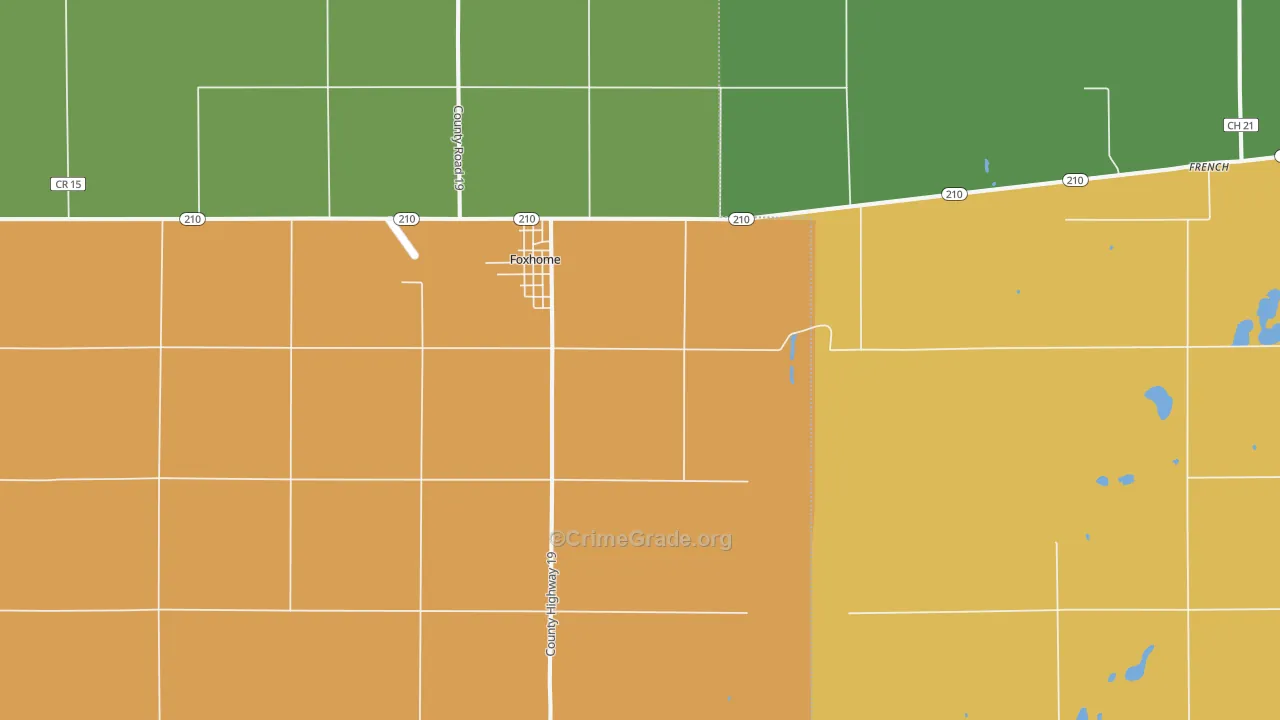 Foxhome, MN Map of Theft Rates