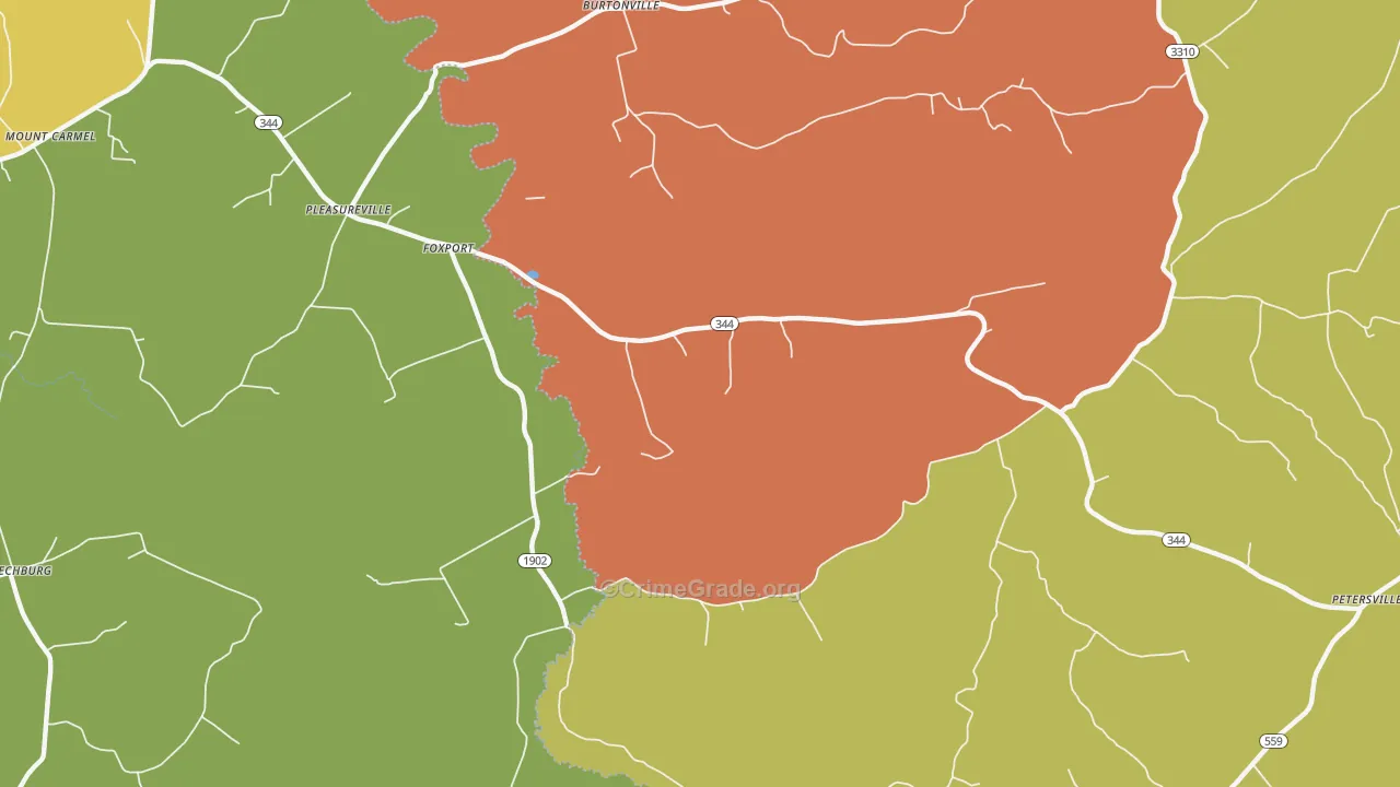 Foxport, KY Map of Theft Rates