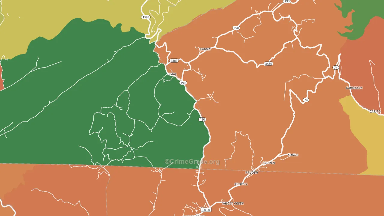 Frakes, KY Map of Theft Rates