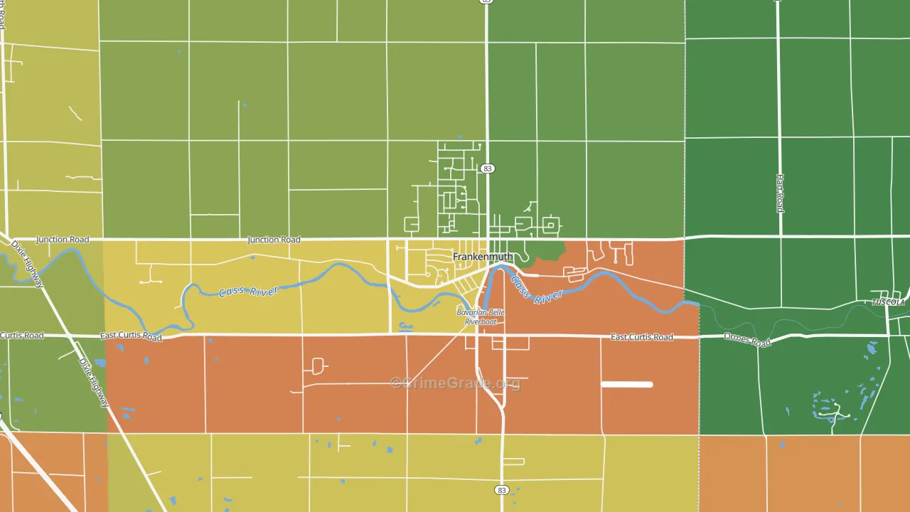 Frankenmuth, MI Map of Theft Rates