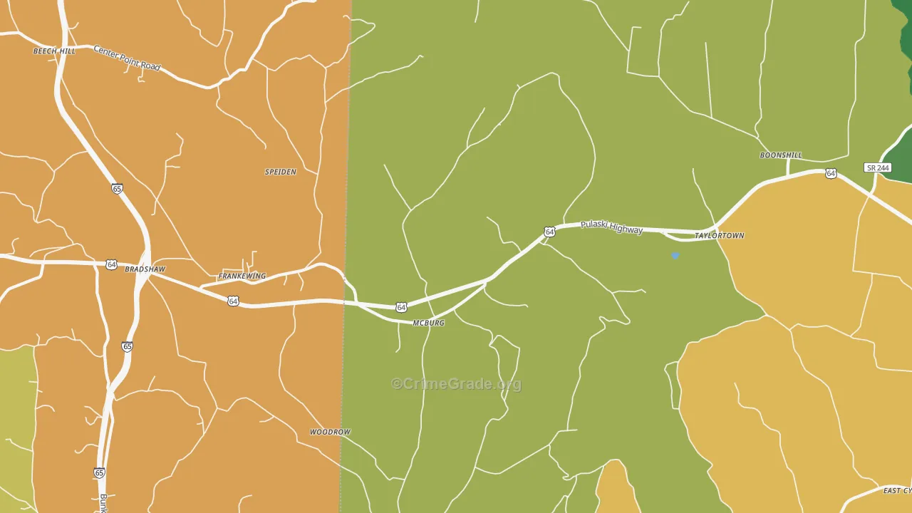 Frankewing, TN Map of Theft Rates