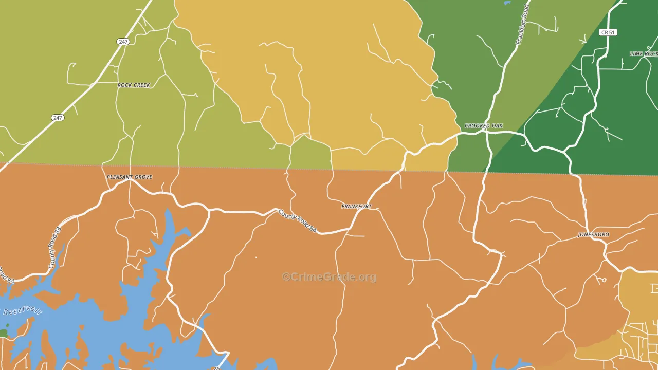Frankfort, AL Map of Theft Rates