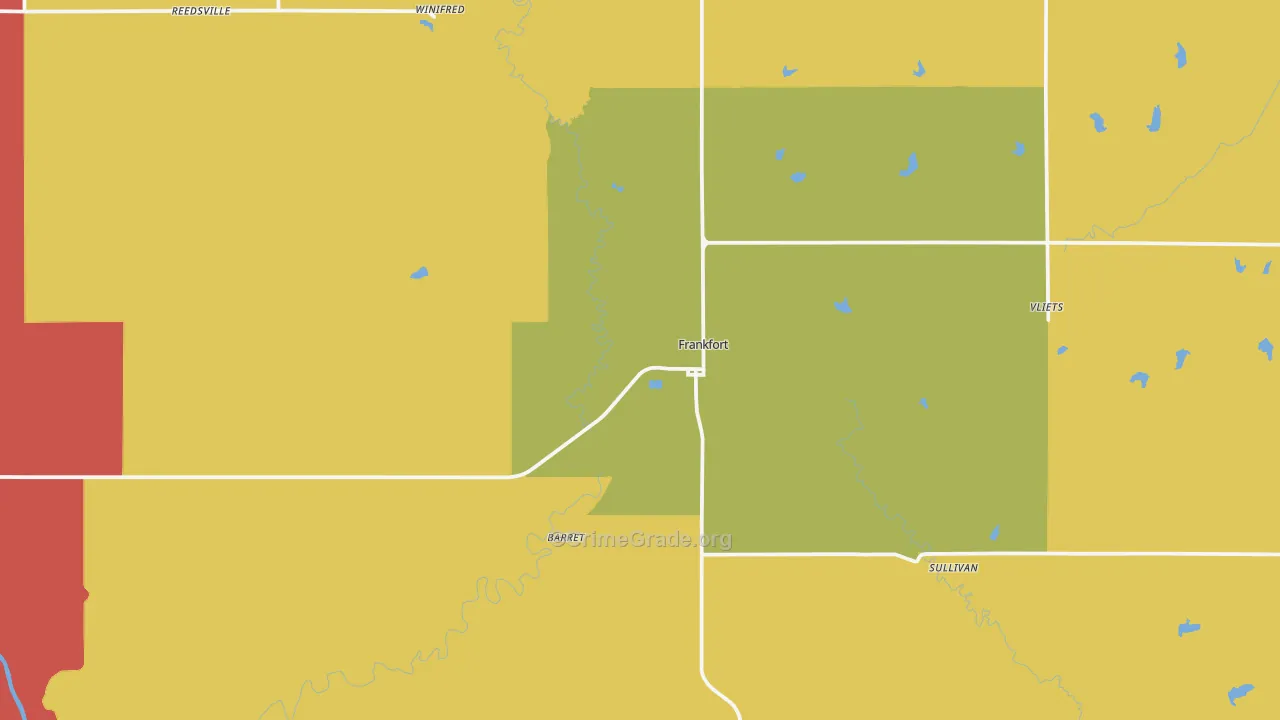 Frankfort, KS Map of Theft Rates
