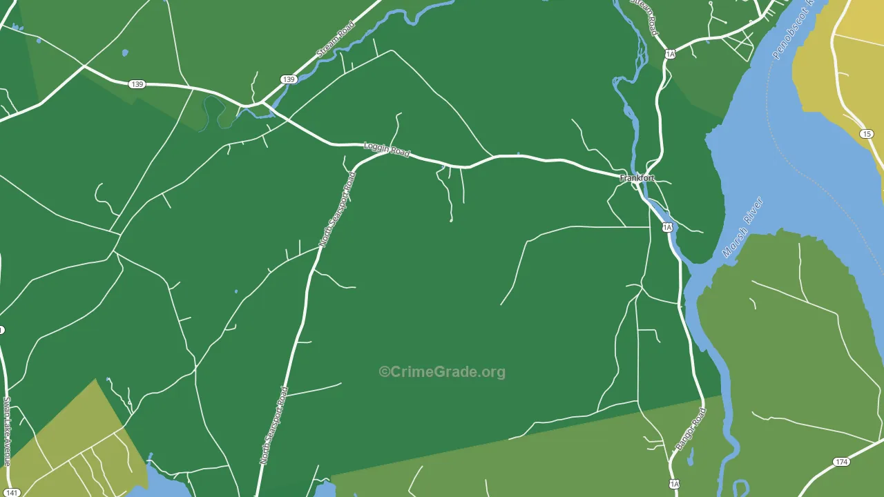 Frankfort, ME Map of Theft Rates
