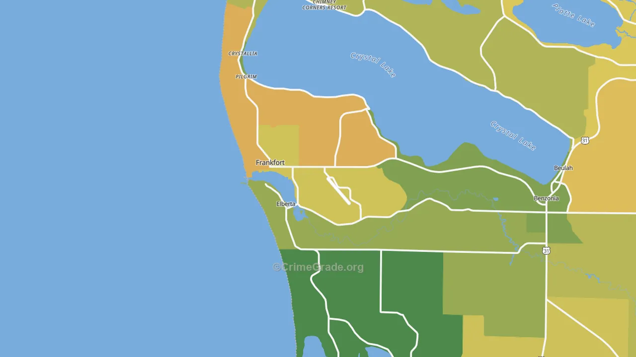 Frankfort, MI Map of Theft Rates
