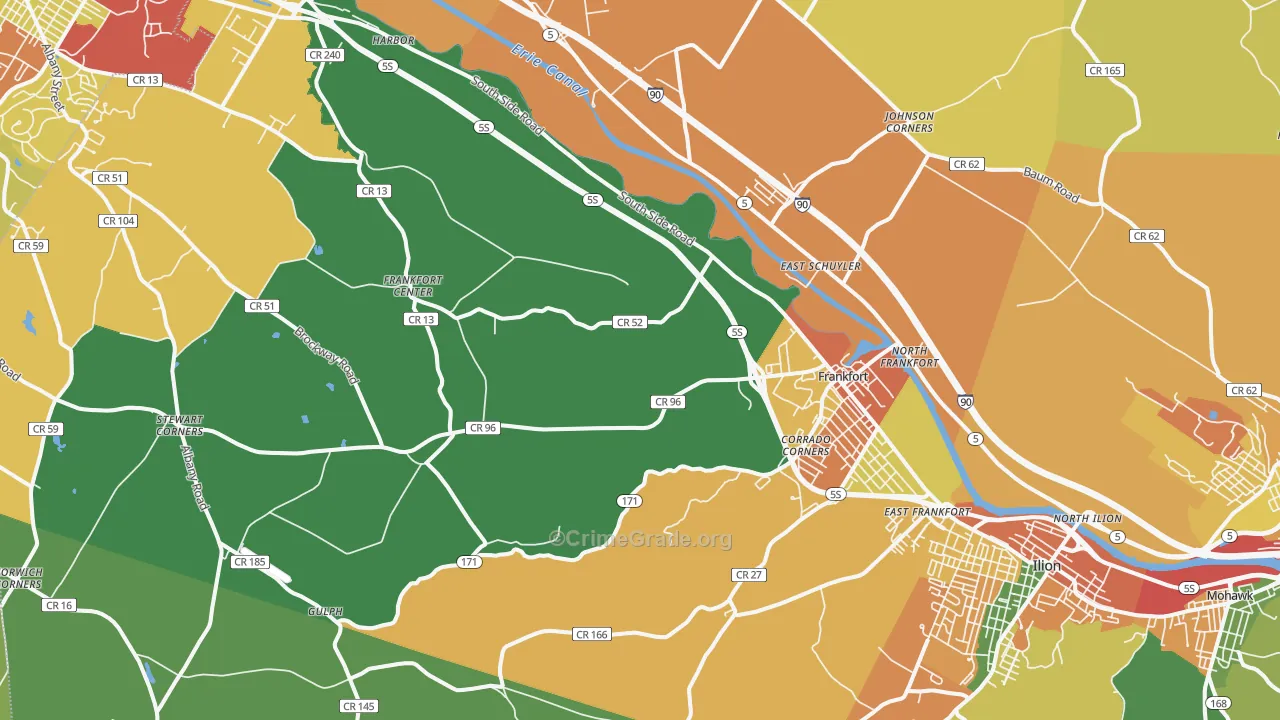 Frankfort, NY Map of Theft Rates
