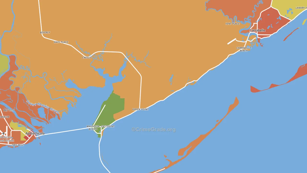 Franklin County, FL Map of Theft Rates