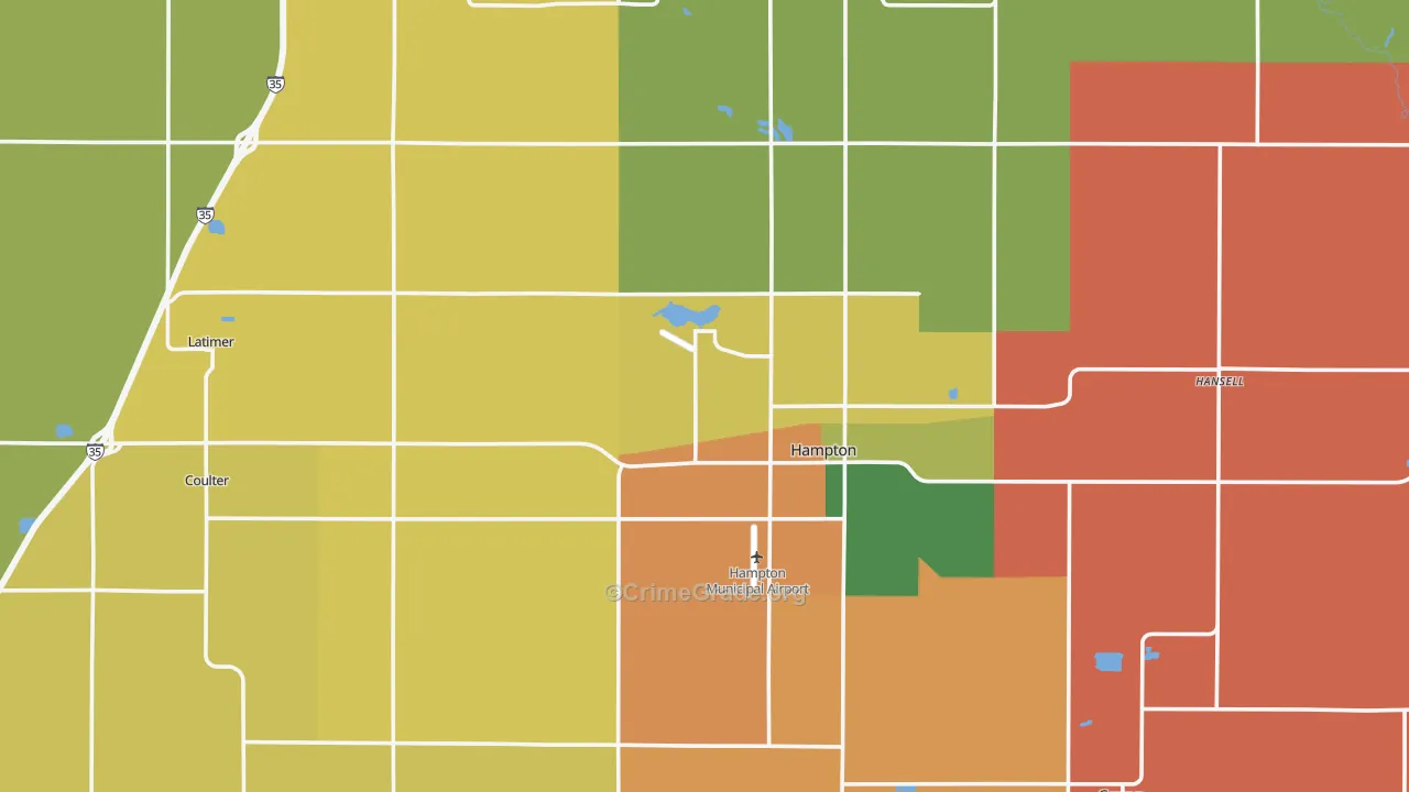 Franklin County, IA Map of Theft Rates