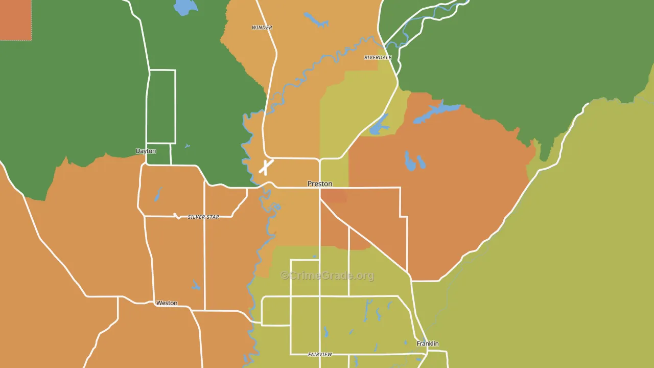 Franklin County, ID Map of Theft Rates