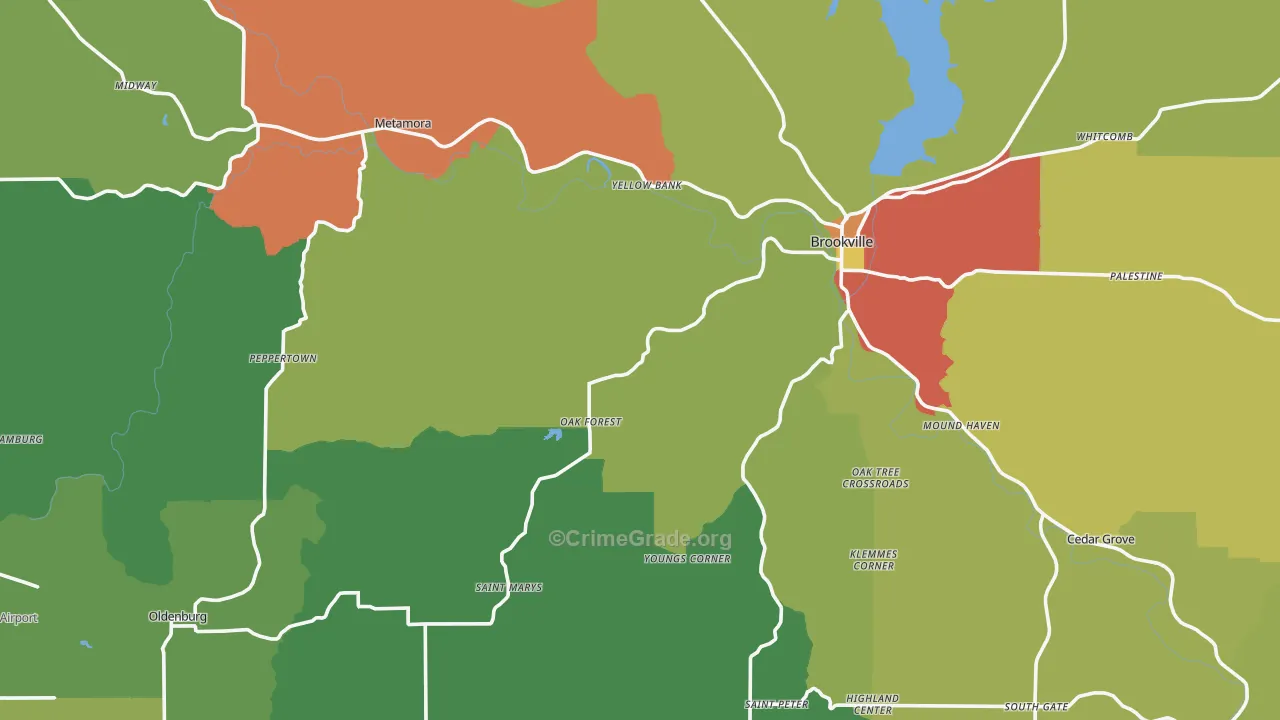 Franklin County, IN Map of Theft Rates