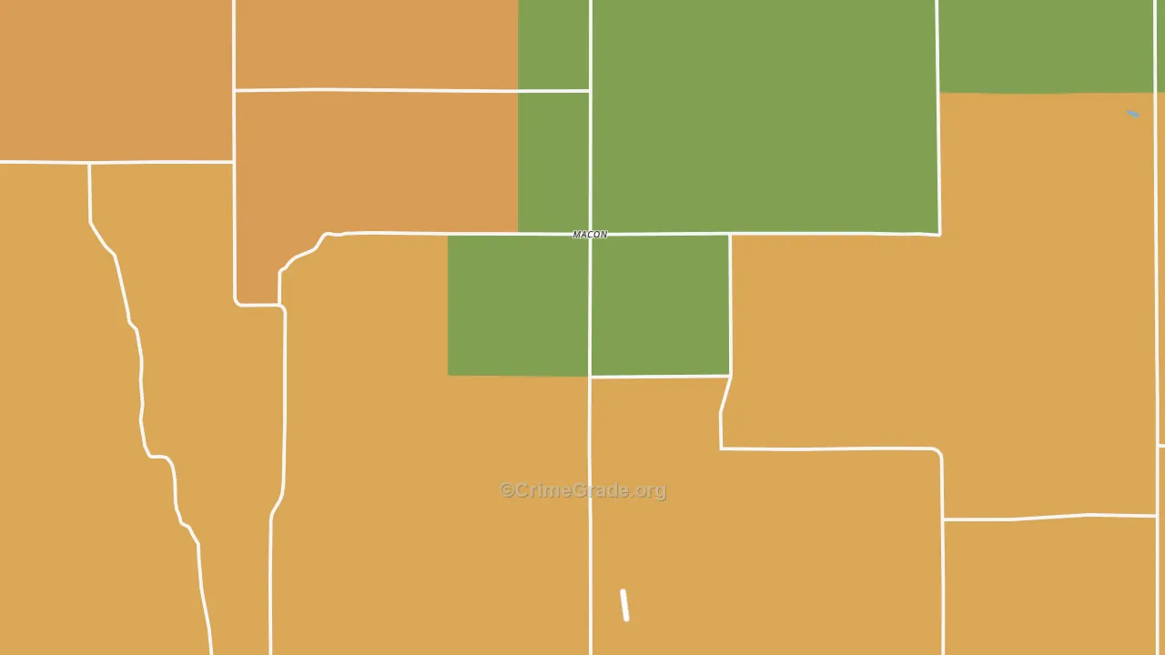 Franklin County, NE Map of Theft Rates