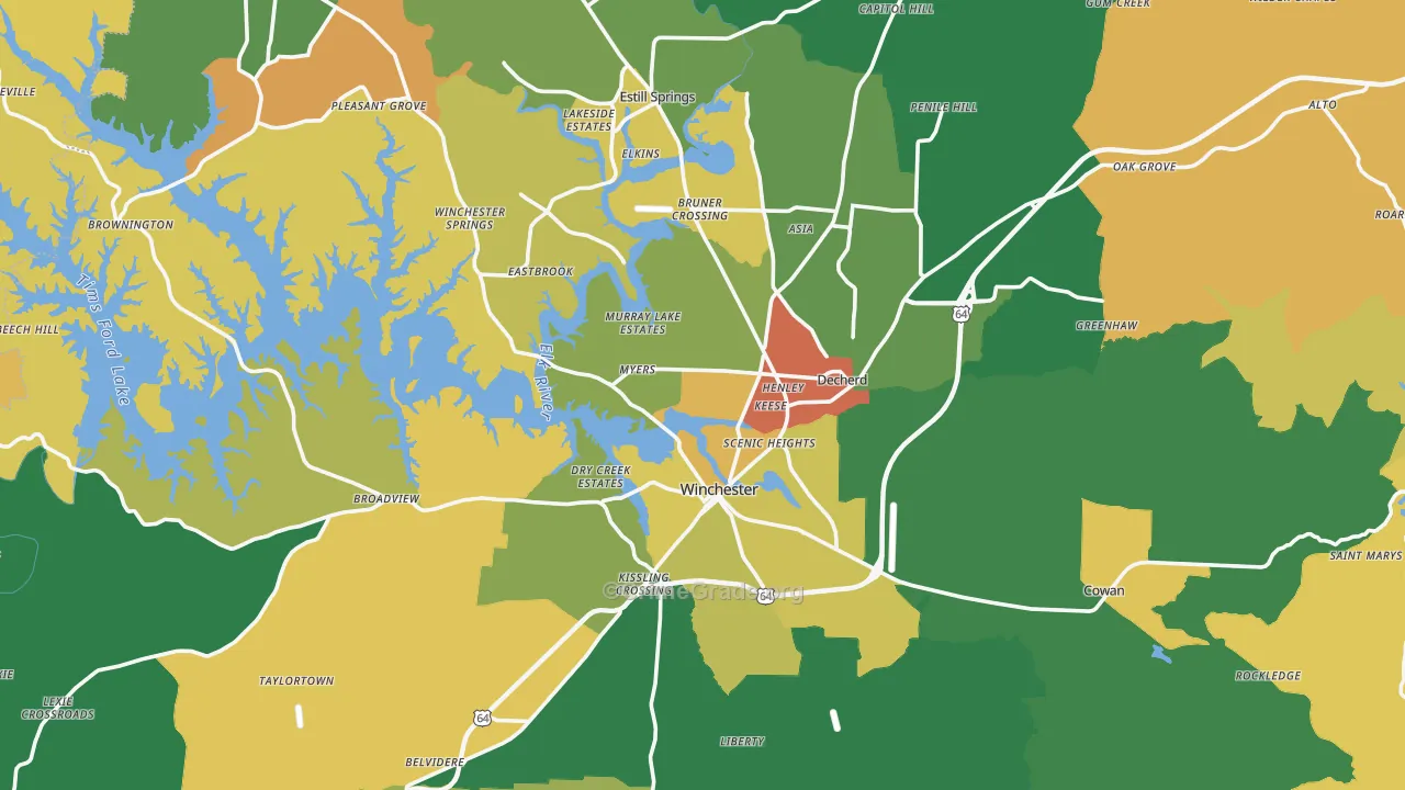 Franklin County, TN Map of Theft Rates