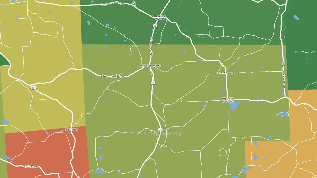 Franklin Forks, PA Map of Theft Rates