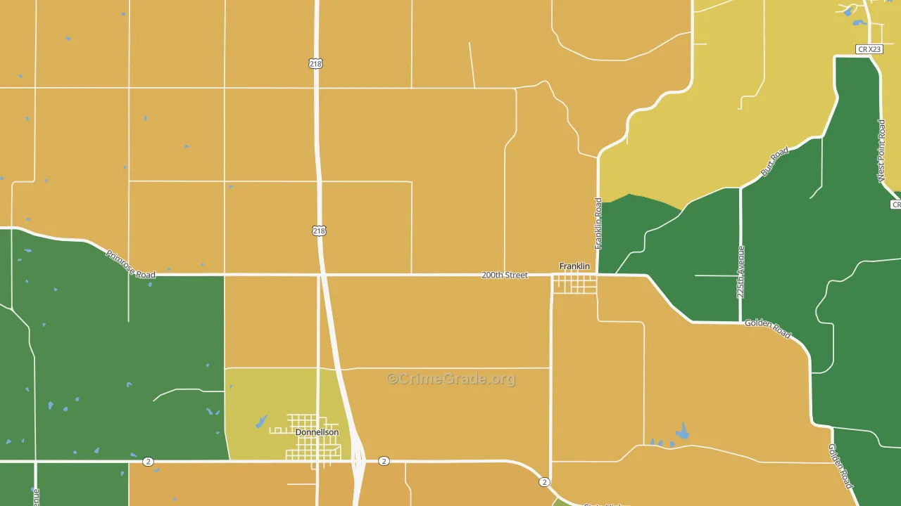 Franklin, IA Map of Theft Rates