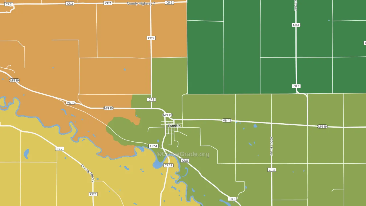 Franklin, MN Map of Theft Rates