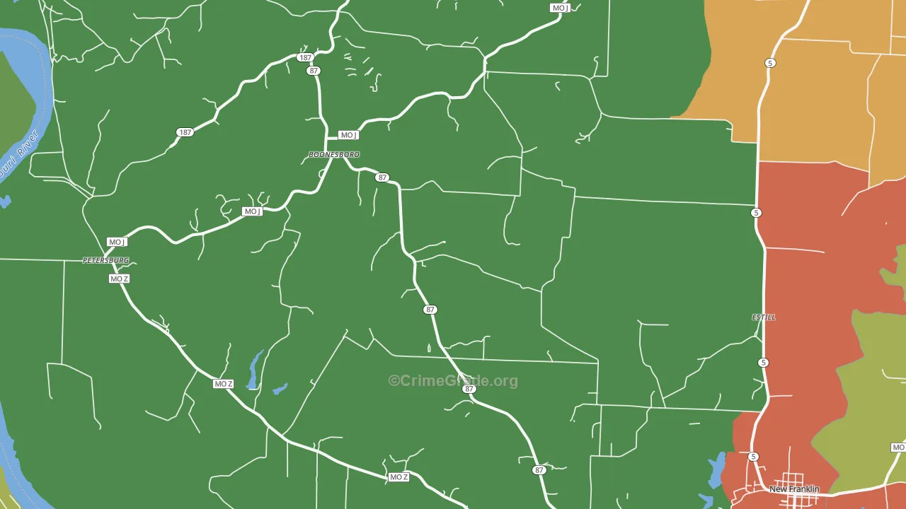 Franklin, MO Map of Theft Rates