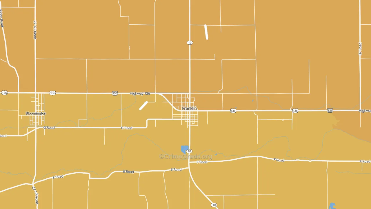 Franklin, NE Map of Theft Rates