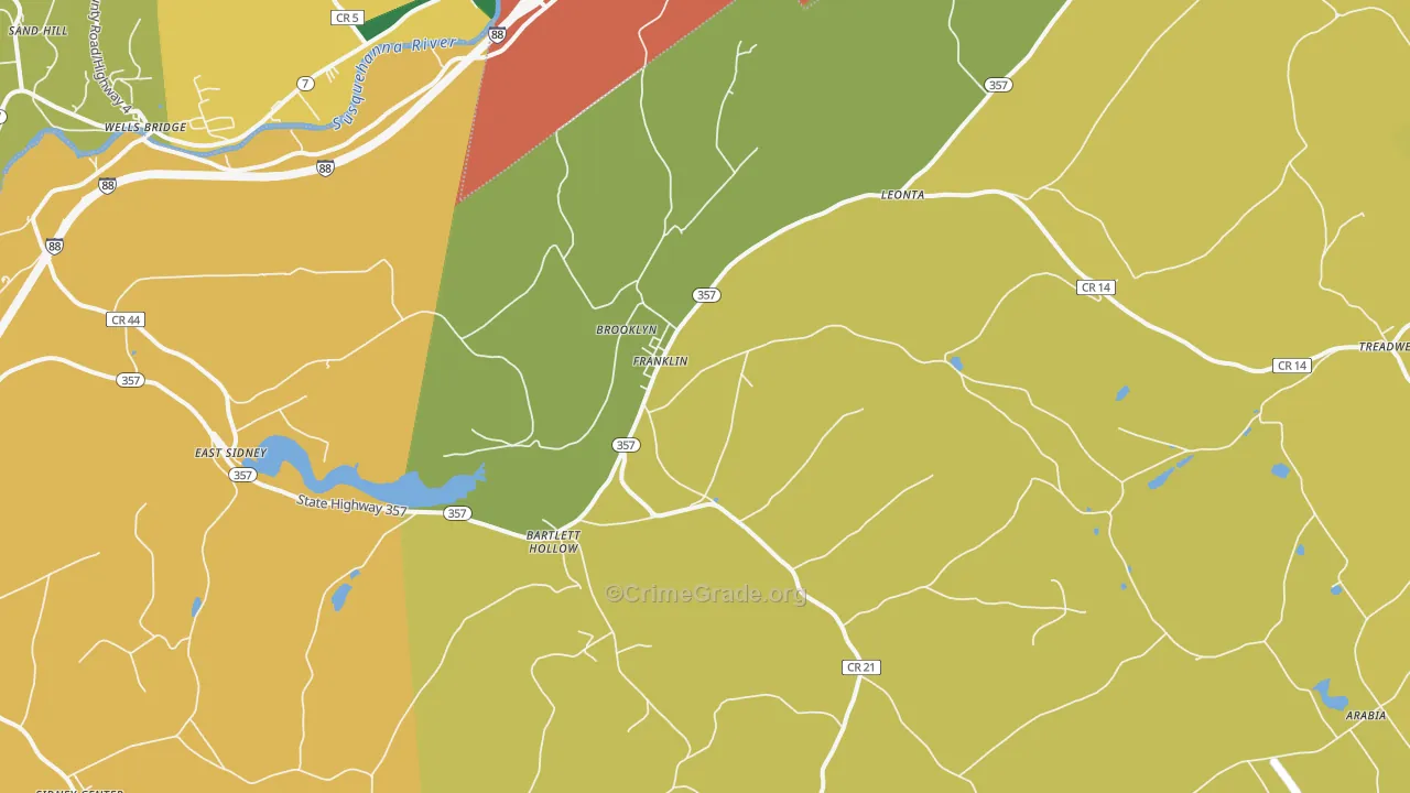 Franklin, NY Map of Theft Rates