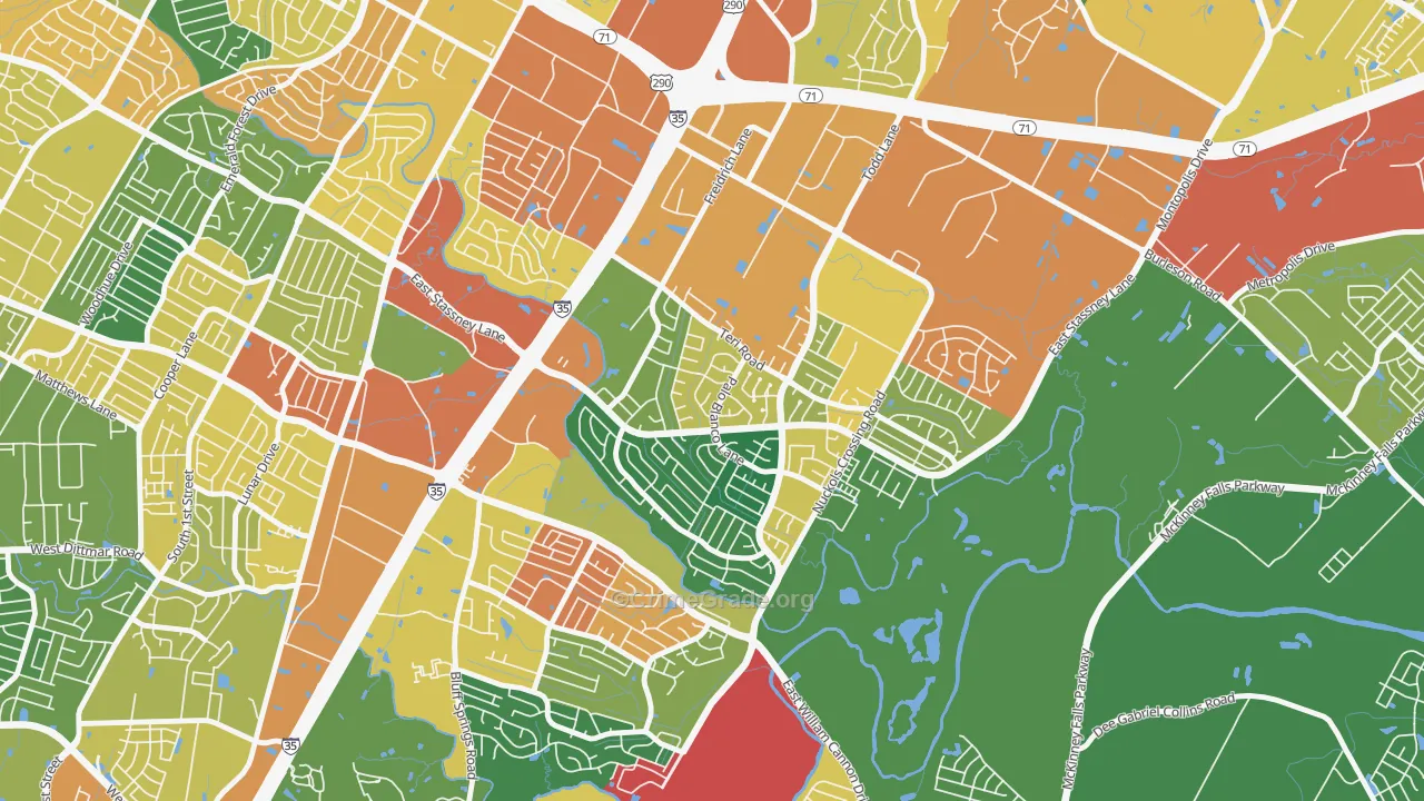 Franklin Park, Austin, TX Map of Theft Rates