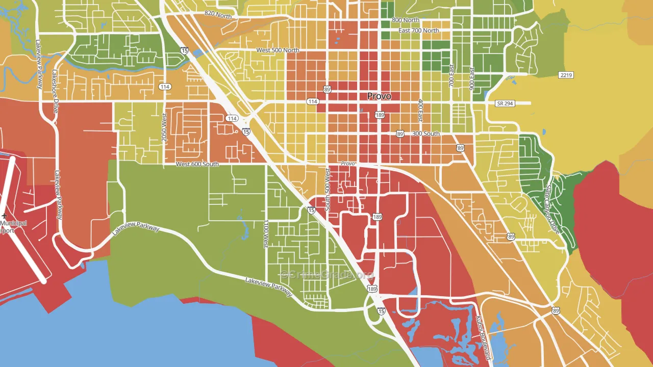 Franklin South, Provo, UT Map of Theft Rates