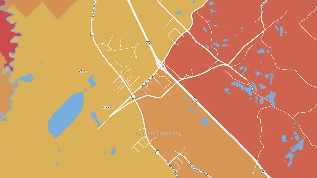 Franklinton, GA Map of Theft Rates