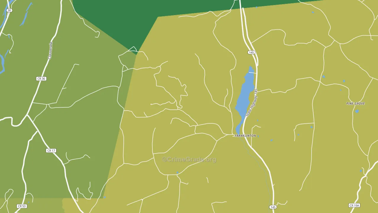 Franklinton, NY Map of Theft Rates