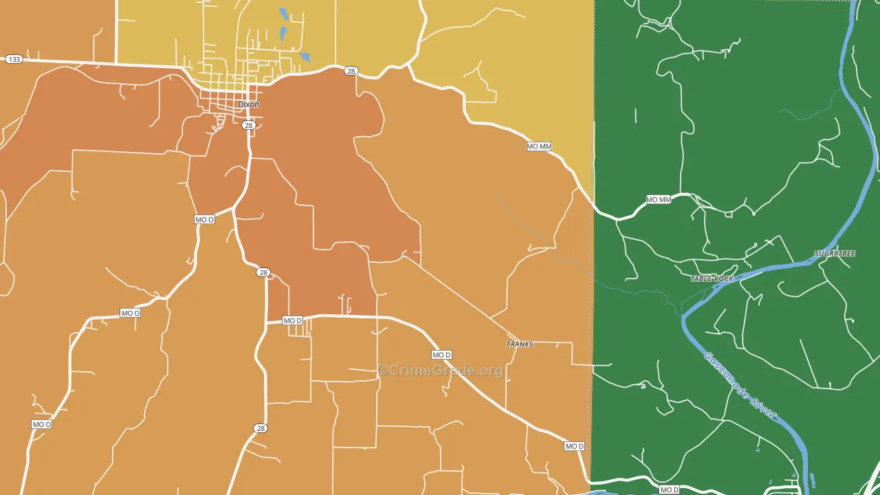 Franks, MO Map of Theft Rates