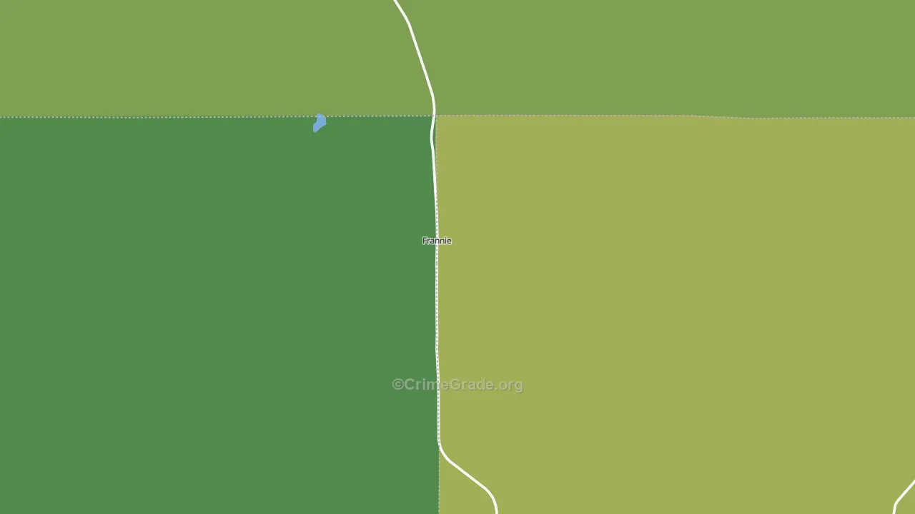 Frannie, WY Map of Theft Rates