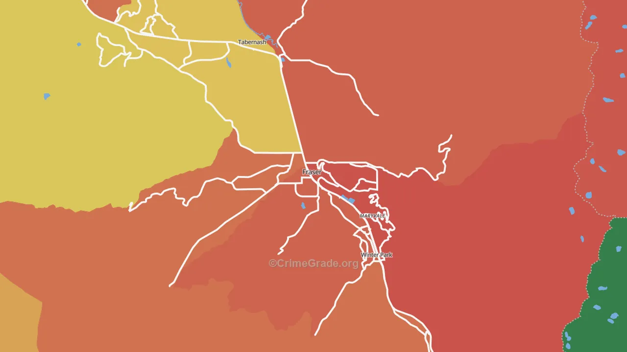 Fraser, CO Map of Theft Rates