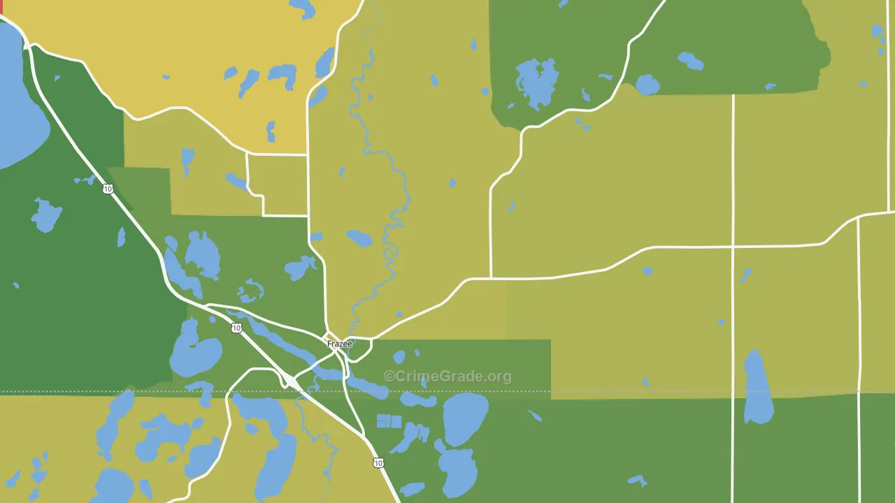 Frazee, MN Map of Theft Rates