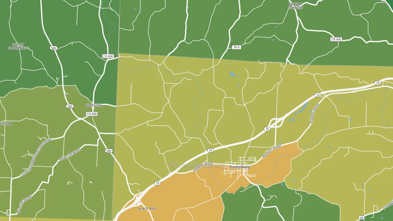 Frazeysburg, OH Map of Theft Rates